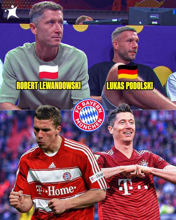 世界足球先生来了！莱万多夫斯基和波多尔斯基现场观战欧锦赛